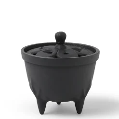 MIYA Company Incense Holder Cast Iron Black Flower Petal Best