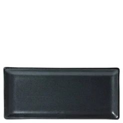 MIYA Company Iron Glaze Black Matte 11" x 5" Rectangle Plate at Miya Online