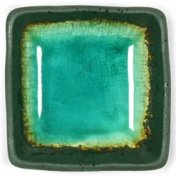 MIYA Company Kosui Green 3" Square Sauce Dish at Miya Best