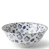MIYA Company Maneki Neko Fortune Cat Pattern Blue and White Bowl Made in Japan Available at Miya. New