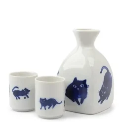 MIYA Company Midnight Blue Cat Sake Set