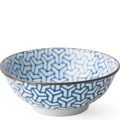 MIYA Company Monyou Blue & White Pattern Kumi Kikkou 7.5" Ramen Noodle Bowl from Japan Available at Miya. Hot