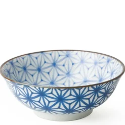 MIYA Company Monyou Blue & White Pattern Asanoha 7.5" Ramen Noodle Bowl from Japan Available at Miya Hot