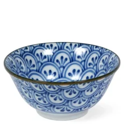 MIYA Company Monyou Hana Seigaiha blue and white pattern Arch 6" bowl Online