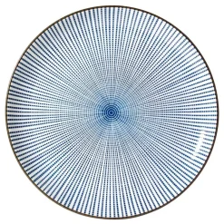 MIYA Company Radiating Blue Lines - Sendan Tokusa 10” Japanese Plate from MIYA Hot