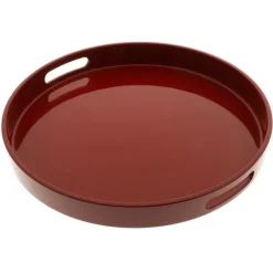 MIYA Company Red Lacquer Tray Round 13-1/2" Best