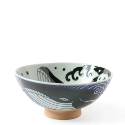 MIYA Company Rice Bowl Blue Whale Waves (XL) 5-3/4" Online