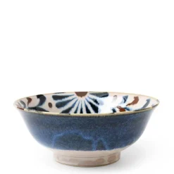 MIYA Company Rustic Blue Floral Noodle Bowl Best