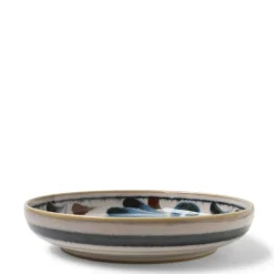 MIYA Company Rustic Blue Vines 7.75" Shallow Bowl Best