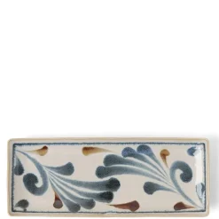 MIYA Company Rustic Blue Vines Rectangle Plate Discount