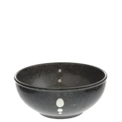 MIYA Company Satin Black White Dots 6-1/4" Bowl Hot
