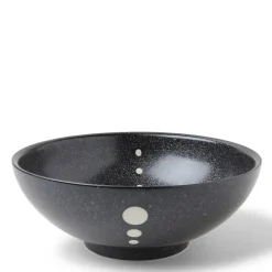 MIYA Company Satin Black White Dots 8-3/8" Bowl Sale