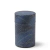 MIYA Company Tea Canister Indigo Gold Waves New
