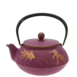 MIYA Company Teapot Cast Iron Purple Goldfish Hot