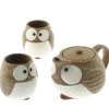 MIYA Company Tea Set Owl Brown New