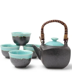 MIYA Company Tea Set Turquoise Sky Square Clearance