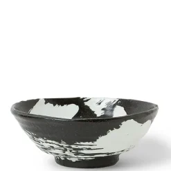 MIYA Company White Brush Stroke Design Ceramic Everyday Bowls made in Japan available at Miya. Clearance